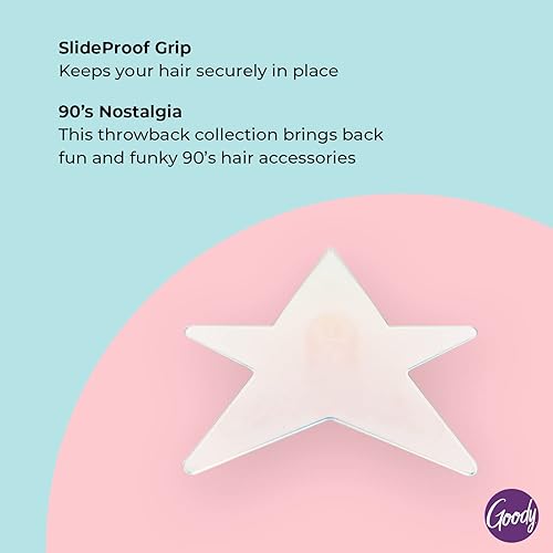 Miniatura 6 de Goody Nostalgia - Pinza grande con forma de estrella, 1 unidad, para todo tipo de cabello, ideal para levantar fácilmente tu cabello, accesorios