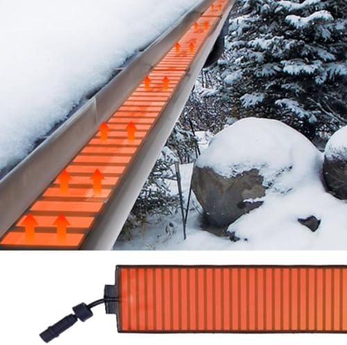 Heated Roof Snow Melting Mats, 50℃ De-Icing Kit with 5FT Cord, 150cm (59.05in) Winter Ice Dam Protection, Prevent Roof Leaks & Snow Buildup Efficiently