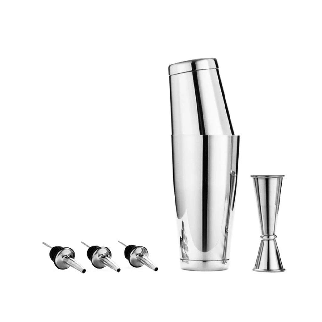 Shaker en acier inoxydable 18/8 et kit barman 5 pièces haut de gamme