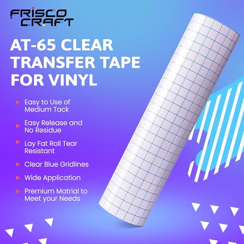 Image of Frisco Craft AT-65 Clear Transfer Tape for Vinyl 12 inch x 50FT