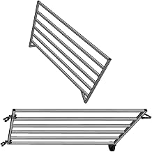 Aluminum 5 FT X 5 FT 6 Rail 40" Wall-Mounted ADD-ON Sheep & Goat STALL KIT Pen