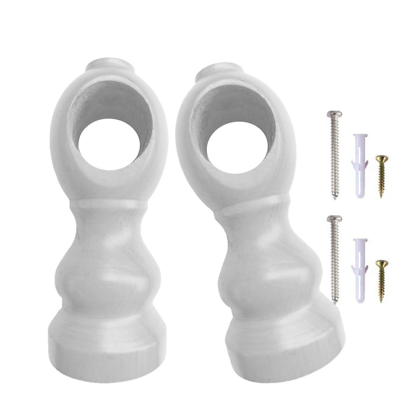 Buxuaaaa White Decorative Curtain Bracket Strong Load Bearing Designs Wooden Curtains Bracket Pair For Various Drapery Styles Rental Friendly Curtain Accessories