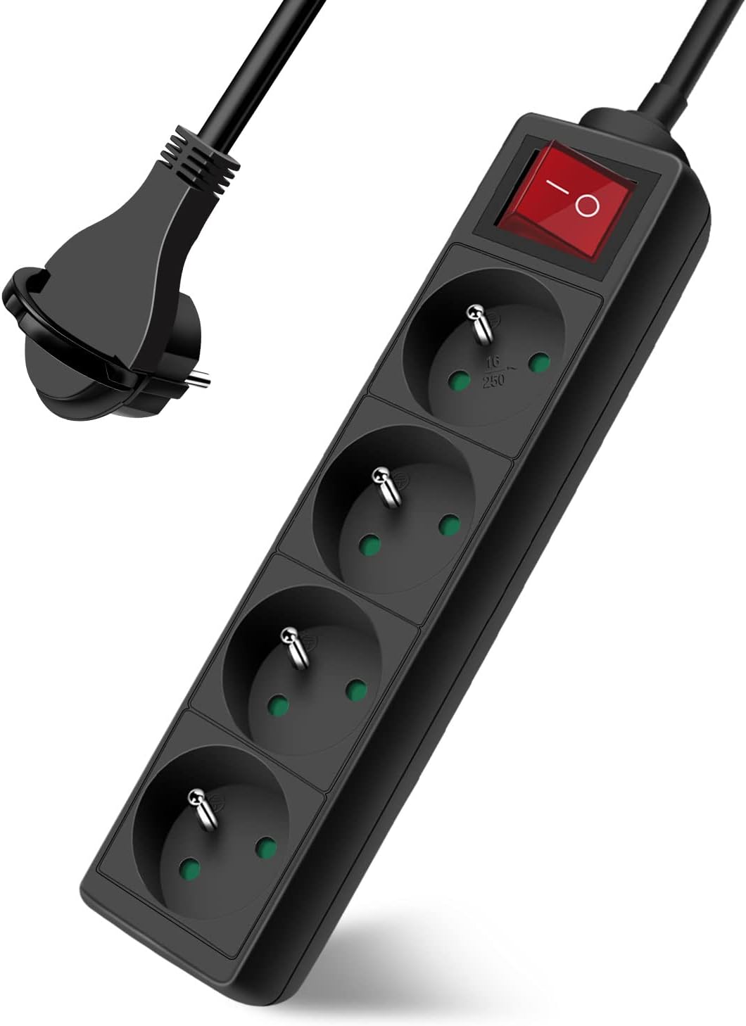 SLx Rallonge 30 M - Résistant à L'eau - 4 Prises IP44 - 13 A