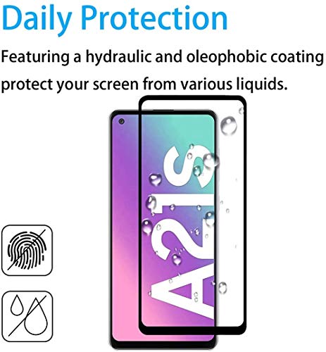 Image of 3D Curved Full Screen Coverage Tempered Glass Compatible for Samsung galaxy A21s (Black)
