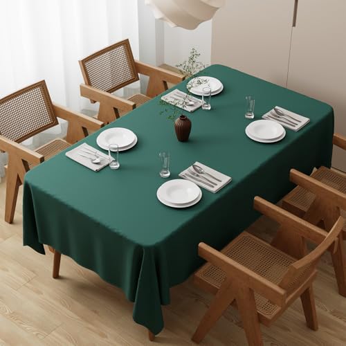 Zdada Large Green Table Cloths 200x140cm(79x55Inch) Long Rectangular Table Cloth Washable Polyester Fabric Tablecloth for Wedding Banquet Party Home Dining Table Cover
