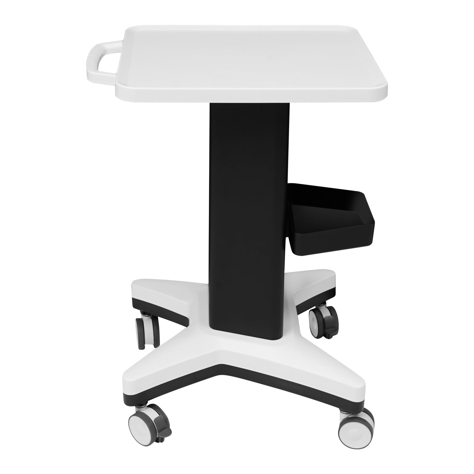 Beauty Salon Trolley Kosmetikwagen mit Universalrädern Laborwagen Geräterollwagen Schönheitswagen 45x40 cm Plattform 60 kg Belastbarkeit (Weiß+Schwarz)