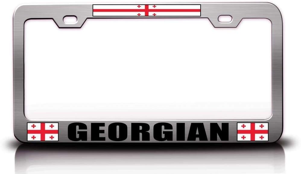 Georgian Country with Flag Metal Car SUV Truck License Plate Frame Ch k29