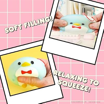 Hamee SquiSHU Sanrio Hello Kitty and Friends Squishy Toy - [Pull Stretchy Dough Fidget Sensory Toy] [Soft Squeeze Ball] Relaxing Fun Gift for Kids, Adults - Tuxedosam