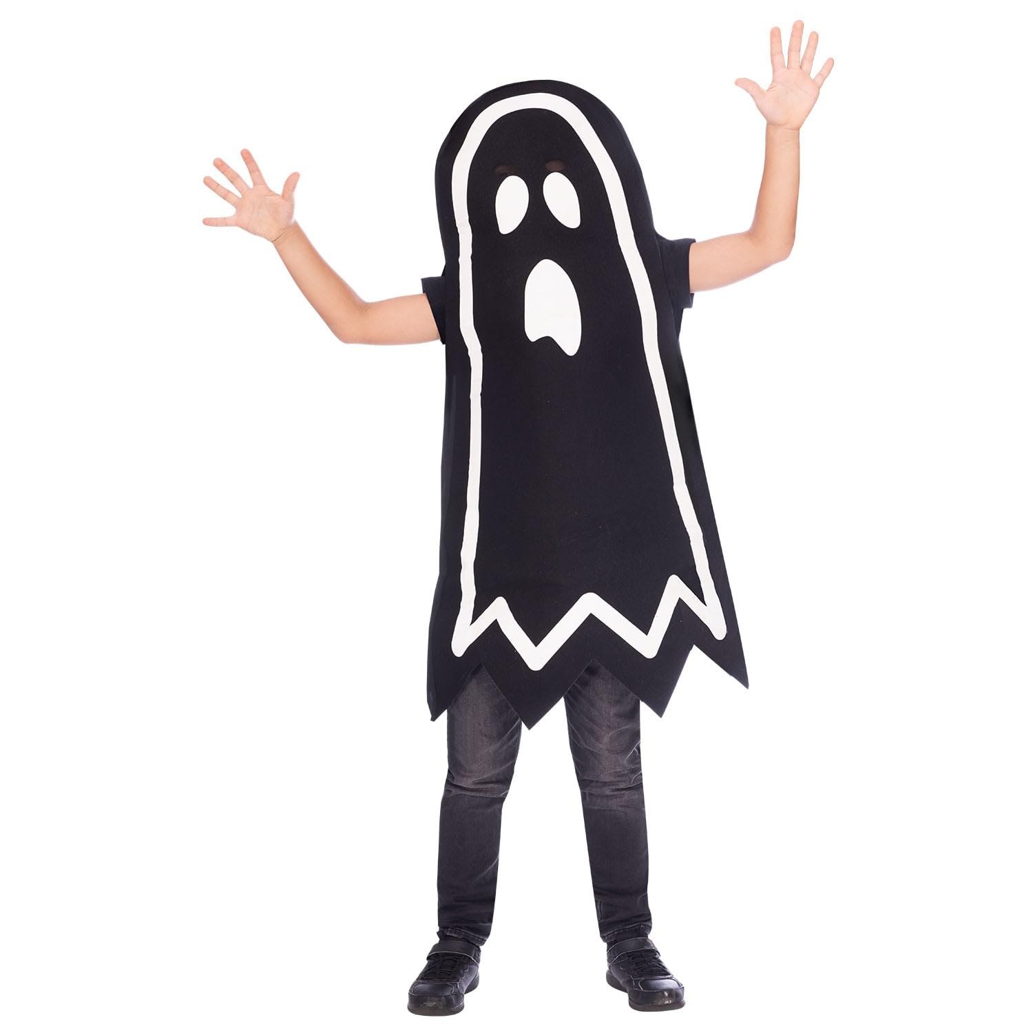 amscan 9907104 - Unisex Kids Halloween Glow in the Dark Stick Ghost Fancy Dress Costume Age: 8-10 Years