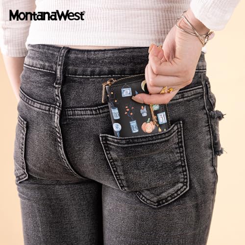 Image of Montana West Credit Card Holder Small RFID Card Wallet for Women Little Card Organizer Pocket Wallet with Zipper