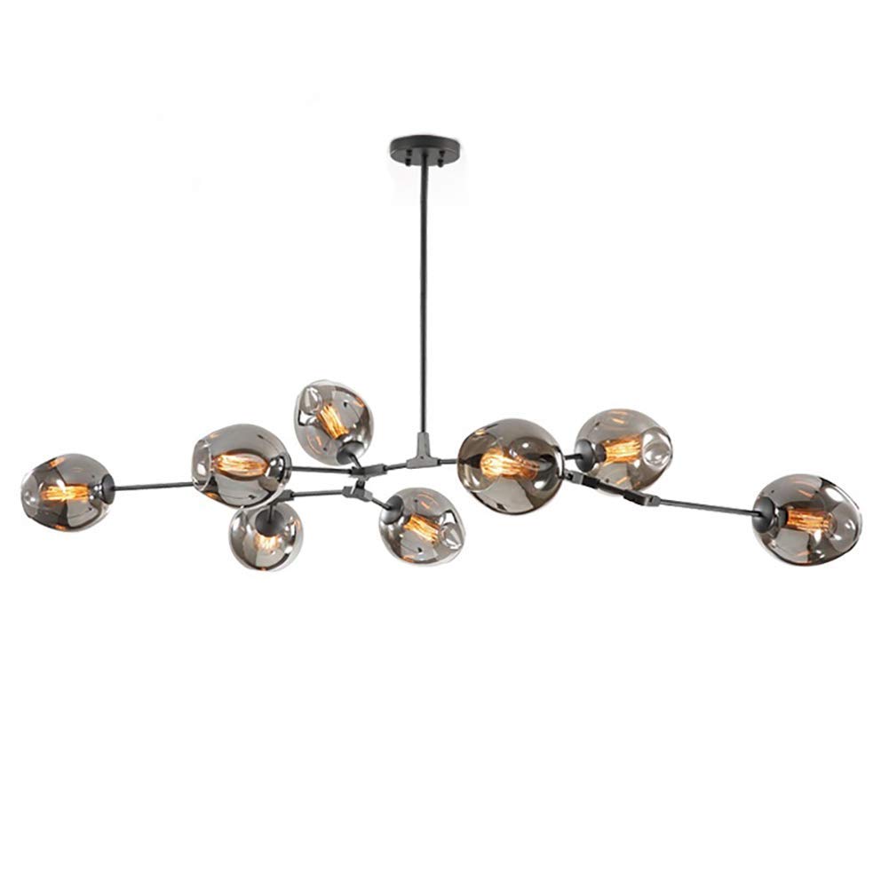 FZQSXAZU Chandeliers,Modern Industry Sputnik Chandelier，Modern 3S Gold Ceilingd Century Adjustable Hanging Fixture for Kitchen Living Room Bedroom/Electroplating Smoke Gray./8S