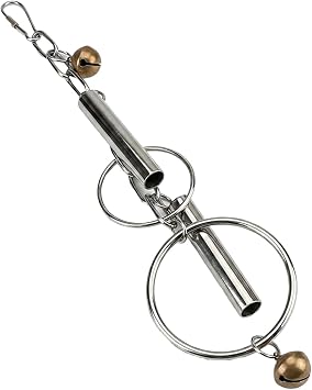 Durable Stainless Steel, Engaging Sound & Chew Resistant Pet Enrichment Toys Bird Bell Toy with Hanging Metal Rings - Heavy Duty Parrot Cage Accessory for Macaws, Cockatoos & Large Birds