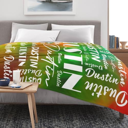 Name Blanket Personalized Name Blanket Customized Blanket with Name Text for Adult Kid Birthday Christmas Mothers Fathers Valentines Day Gift