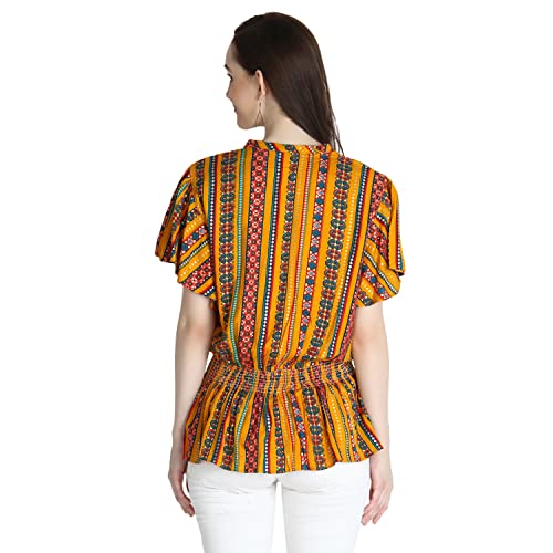 Image of GRECIILOOKS Printed Regular Fit Jeans Rayon One Piece Western Tops for Women Stylish