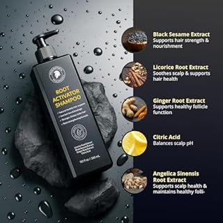 Root Activator Shampoo: 300ML Natural Volume Hair Loss Thickening Shampoo With Rosemary Strengthens Hair & Soothes Scalp For Men