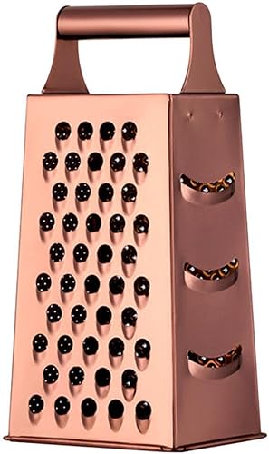 IMIKEYA Rallador de queso de 4 caras de acero inoxidable con mango para verduras, jengibre, rebanada de cocina, trituradora de alimentos rosa