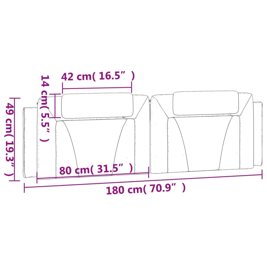 Viana poduszka pod zagłówek, czarna, 180 cm, sztuczna skóra, tapicerowany zagłówek do łóżka, oparcia, komfort podczas czytania w sypialni