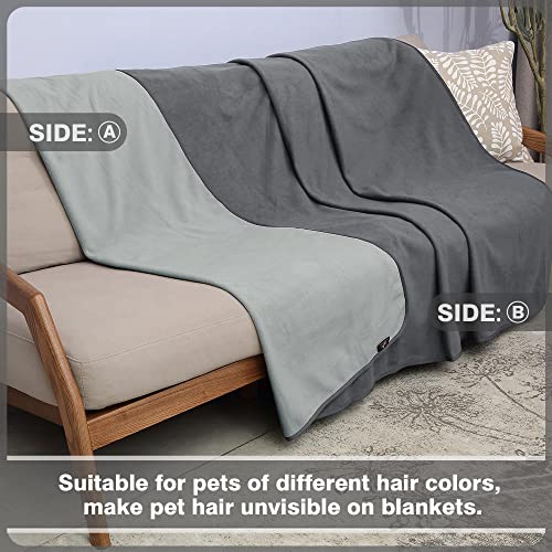 Kritter Planet Hundedecke Wasserdicht, Kuschelig Sex Decke, Urinbeständige Haustierdecke Waschbar Hundedecke für Sofa Bett Couch Autositz Möbel, XXL Decke 229 x 203 cm, Hellgrau/Dunkelgrau