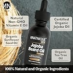 Natnique Jojoba Beard Oil for Men with Vitamin E & Tea Tree – Organic Conditioner & Growth Oil – Moisturizer for Facial Hair, Mustache & Dry Skin – Softener for Itch, Dandruff & Grooming Care – 1 oz - Image 2