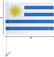 Vista 216 de Bandera de Estados Unidos con poste para coche, bandera para carros, 2 unidades, bandera de América, capó para auto, 4 de julio, decoración