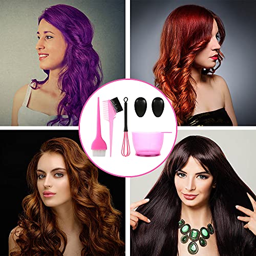Foto von Kaimeilai Haarfärbepinsel, Haare Faerben Set Färbepinsel Haare Faerbeset Friseur Haarfärbepinsel, Haarfärbepinsel und Schale Färbeschale mit Haarspange Kamm, Haarfärbe-Set mit Pinsel Schüssel