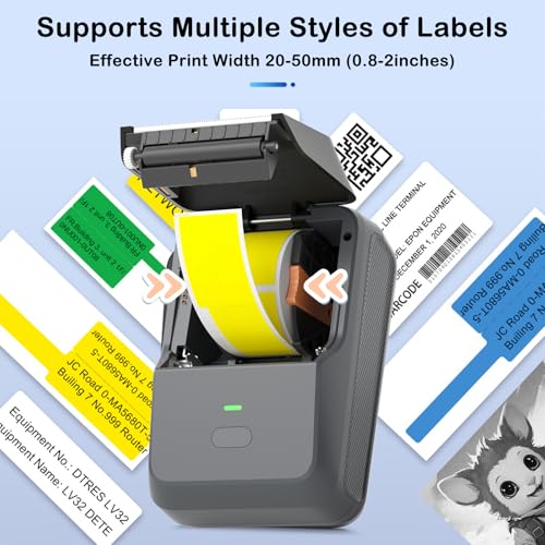 Image of Label Maker for Small Business with Auto Scan, Label Maker Machine with Tape, Portable Bluetooth Thermal Printer for Barcode, Shipping, Office, Home, with 50 * 30mm * 300 Labels (Gray)