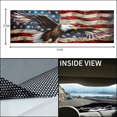Image of Rear Window Decals for Trucks - 65x17.3 in Back Window Decals Fit Most Pickup Trucks SUV, Vinyl American Flag Back Window Decal for Car Personalized Decoration