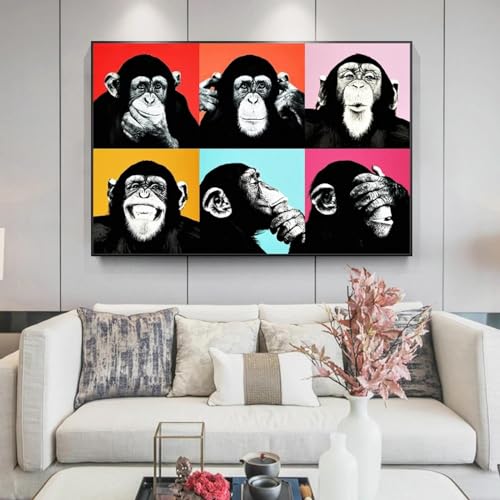 Peintures sur le mur art affiches street art animaux visage toile géante colorée