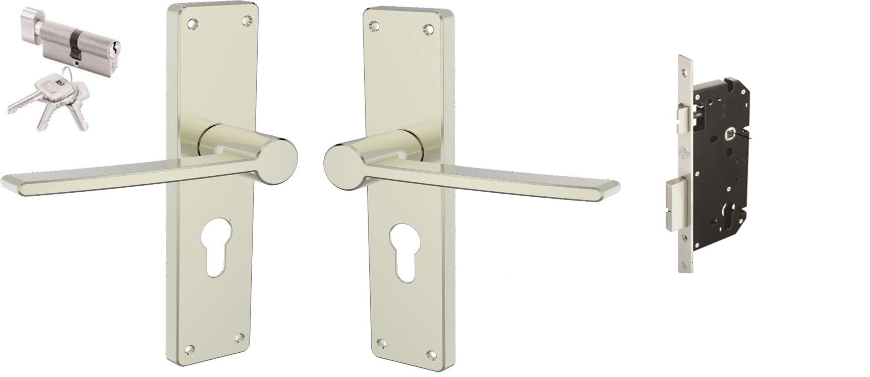 Godrej Locking Solutions and SystemsLocks Locks NEH 18-200 mm Door H le with Lock Set 1CK Satin Steel finish