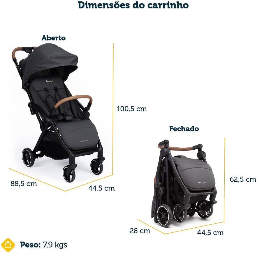 Travel System Safety 1st, Spark Plus Trio, com Isofix, 0 meses a 22 kg, Black Graphite