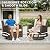 MEISSALIVVE 7 Pieces Patio Furniture Set with Swivel Chair, Outdoor Patio Conversation Set, Patio Sectional Furniture Set with 2 Swivel Rocker Patio Chair and Sofa, 2 Ottomans and Coffee Table (Brown)