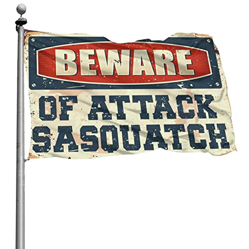 re[W Beware Of Attack Sasquatch Flag Jg[fR|X^[ wp(TCY:120X180CM)