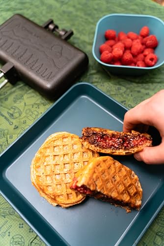 Image of Coghlan's Cast Iron Camp Cooker - Pre-Seasoned Pie Iron Sandwich Maker with Heat-Resistant, Removable Handles, Easy-to-Clean for Toasted Pies, Grilled Sandwiches, and Meats, For Campfire Cooking
