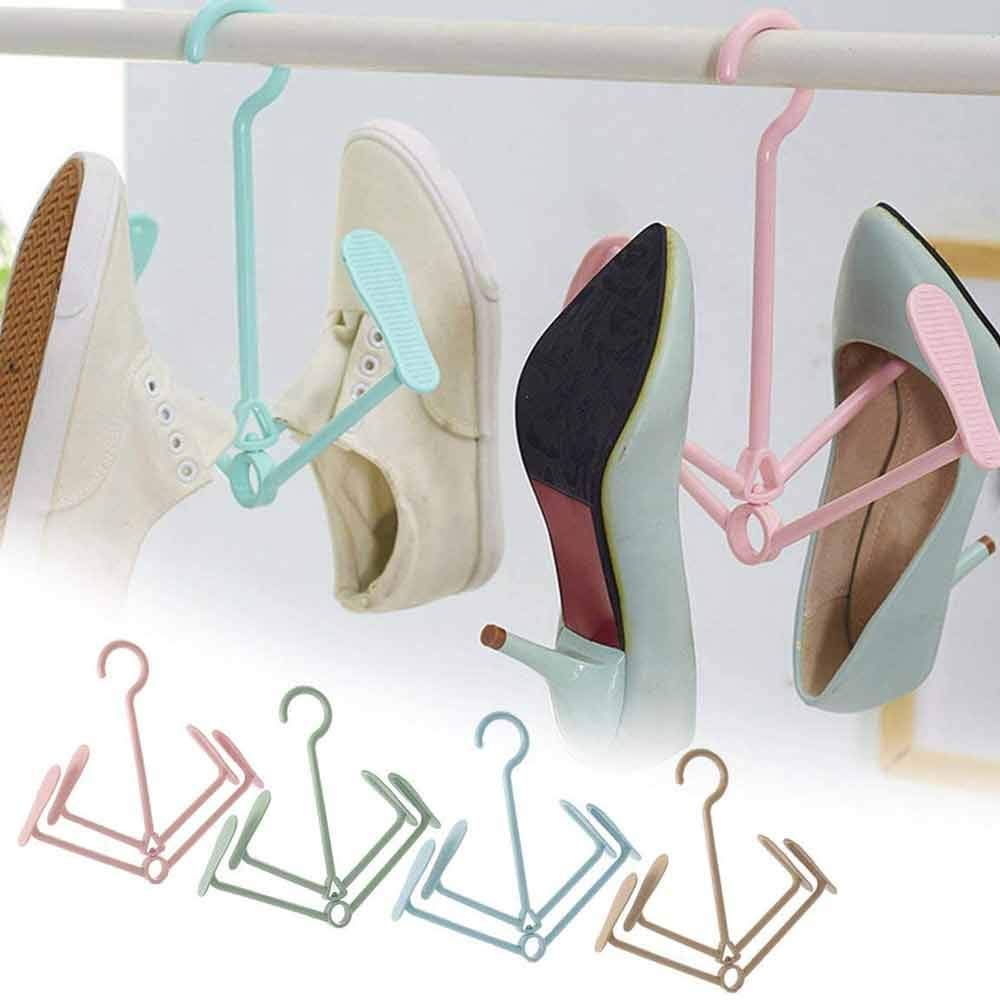 Set 3 Ganci Portascarpe Rotanti 360° - Multiuso Per Scarpe, Asciugamani, Cravatte E Sciarpe, Organizer Salva Spazio - 5