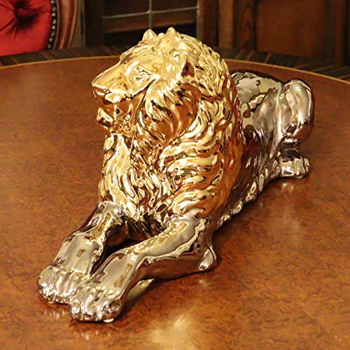 Amazon.co.jp: 陶器 動物 ライオン 置物 イタリア製 獅子 ゴールド