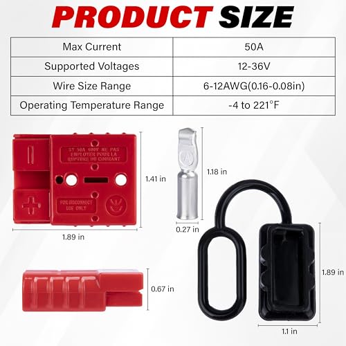 BFXM 4 Pack 50 Amp Battery Quick Connect Compatible with Anderson Connector - Image 3