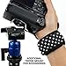 USA Gear DualGRIP Professional Grip Camera Hand Strap with Neoprene Design and Metal Plate - Compatible with Canon, Fujifilm, Nikon, Sony, and more DSLR, Mirrorless, Point & Shoot Cameras (Polka Dot)
