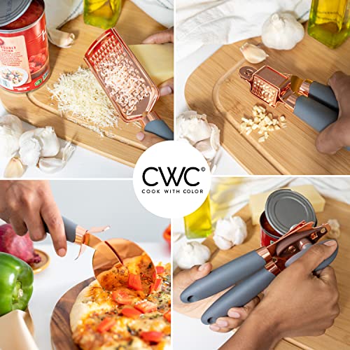 Image of COOK With COLOR 7 Pc Kitchen Gadget Set Copper Coated Stainless Steel Utensils with Soft Touch Grey Handles