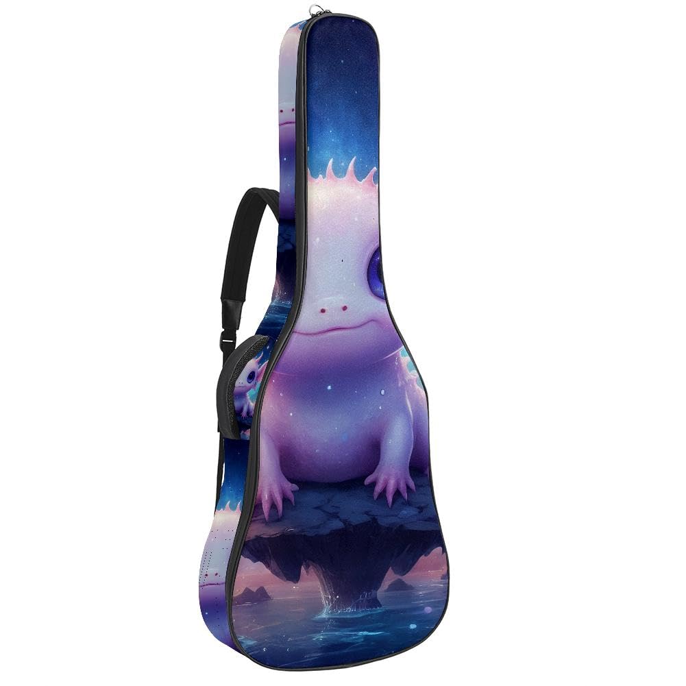 Gitarrentasche, volle Größe, 99 cm, 101,6 cm, 104,1 cm, für Akustikgitarre, Konzertgitarre, 10 mm dick, gepolstert, Cyanblau, Marmor, wasserdicht, mit Tasche, verstellbarer Schultergurt