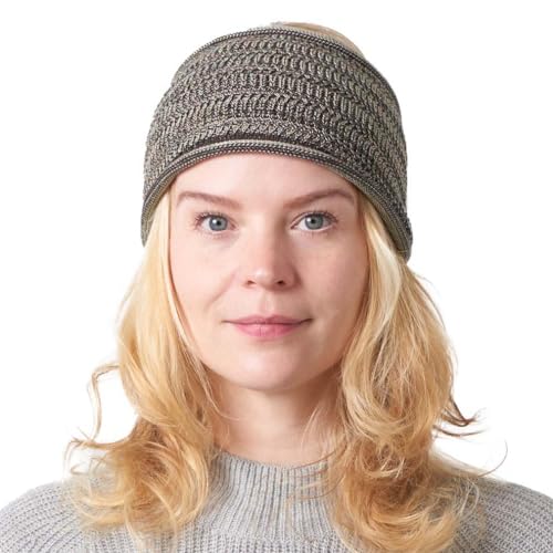 CHARM Knit Headband Boho Bandeau Japanese-style - Hair Wraps For Women and Men Turban Hair Band Cotton-blend Deodorizing Mix Brown