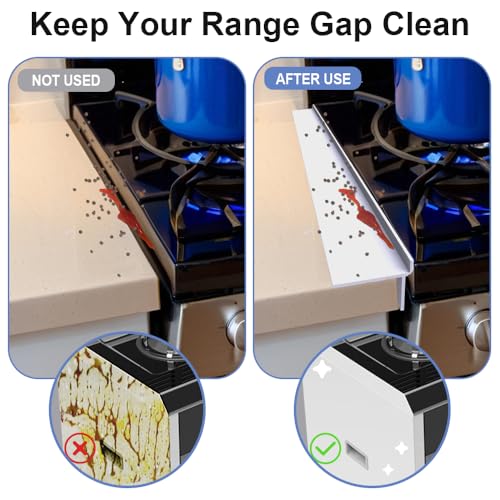 Image of Silicone Stove Gap Covers Folding - 25 Inch Stove Gap Filler 2pcs White