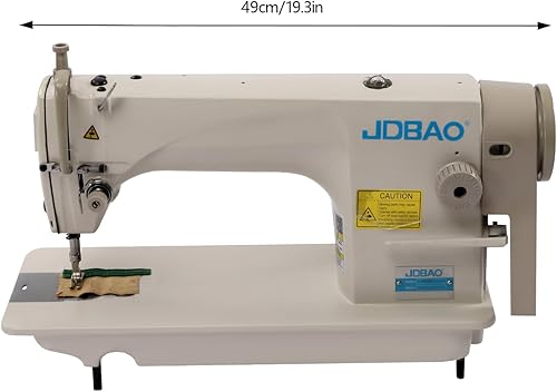 Miniatura 2 de Gbonklong Máquina de coser industrial blanca de 550 W, máquina de coser de tapicería de hierro de 110 V, máquina de coser comercial para vinilo,