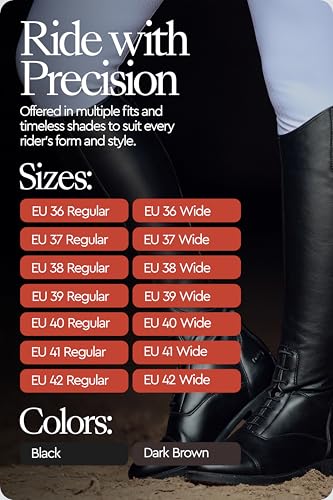 Image of HORZE Rover Women's Synthetic Leather Equestrian Boots for Horse Riding | Womens horse riding field boots with a rear zipper made for the show ring arena and everyday stable training