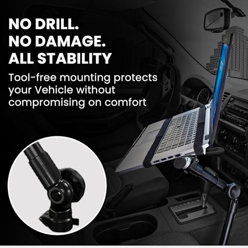 image for Mount-It! Car Laptop Mount, No-Drill Passenger Seat Laptop Stand for 1