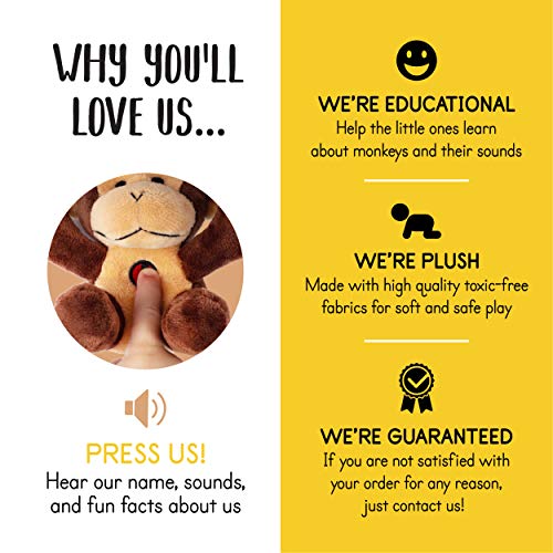 Talking Plush My Monkeys Toy Set | Includes 4 Talking Soft Fluffy Plush Monkeys With A Plush Banana Shaped Carrier | Great Gift For Baby And Toddler Boys Or Girls #TOP5