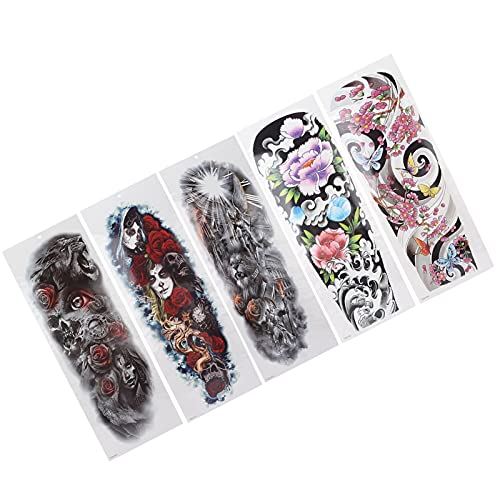Adesivo de tatuagem temporário de braço, adesivo de tatuagem à prova d'água de braço completo sem c