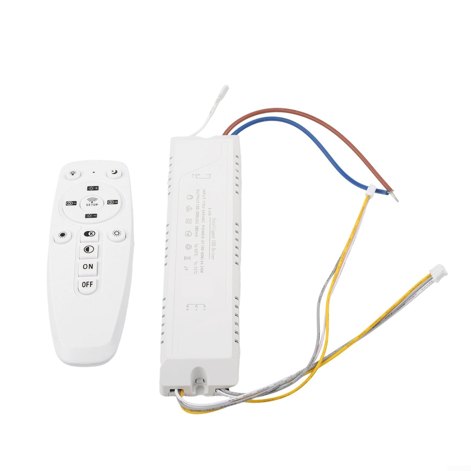Power Transformer 240W 4-Channel LED Driver 40-60W x4 with 2.4G Remote and Mobile App Control White
