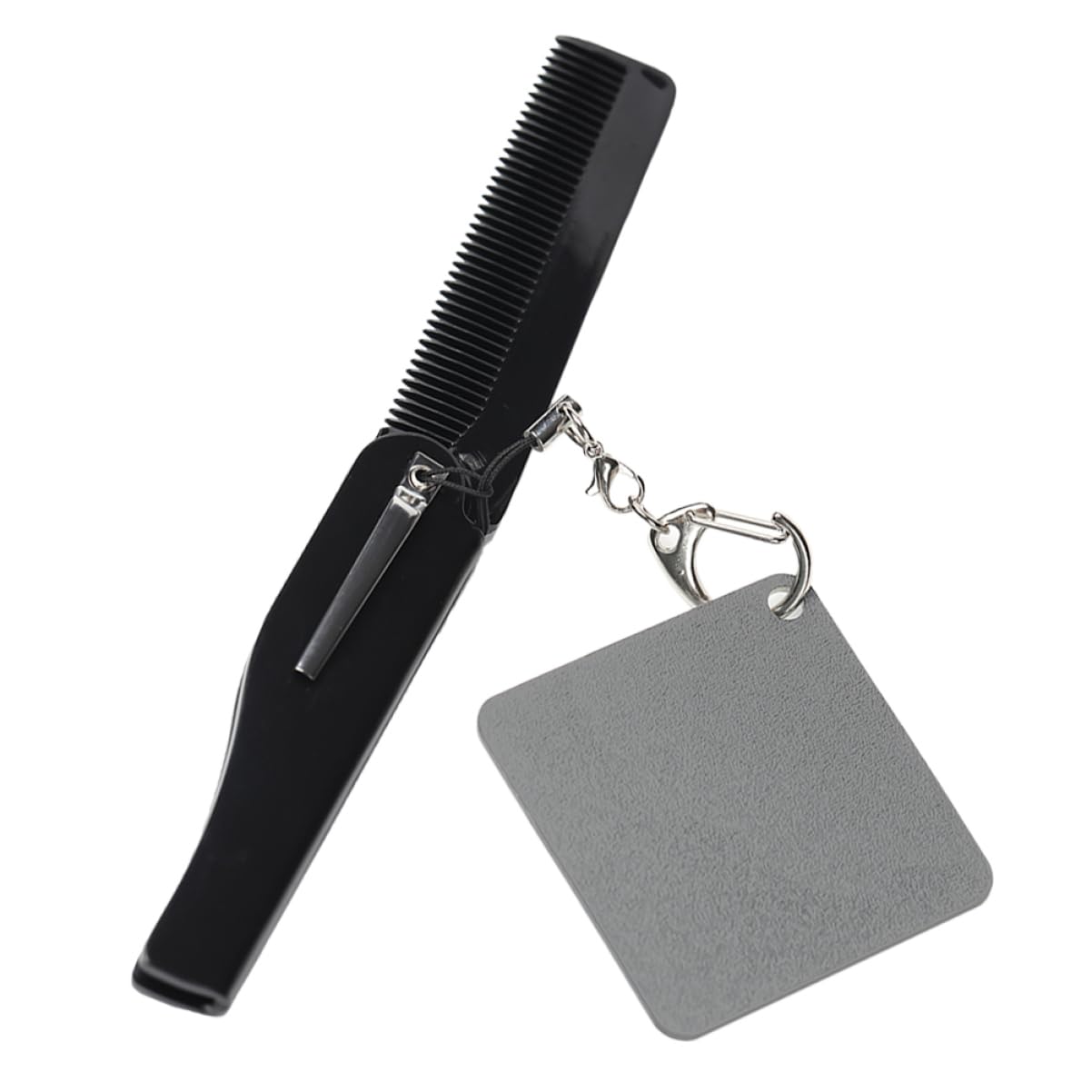 BIUDECO Folding Comb Keychain Fine Tooth Beard Styling Men's Small Pocket Comb Mirror