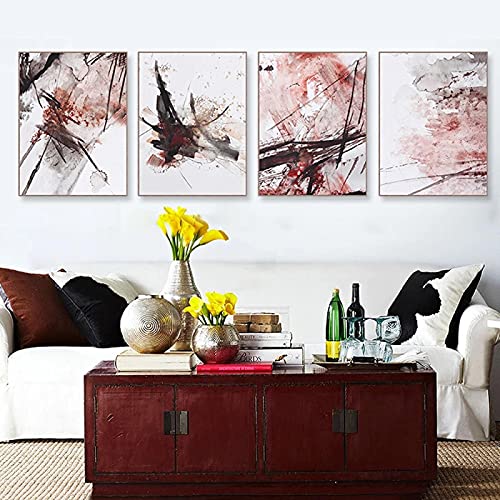 Toile abstraite encre splash chinoise impression d'art murale retro de qualite supérieure
