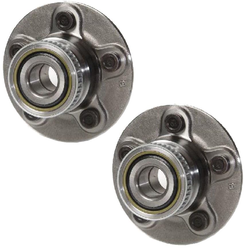 Image of TRQ Rear Wheel Bearing and Hub Assembly Set 2 Piece Compatible with 01-02 Chrysler PT Cruiser with Rear Drum Brakes 2002 PT Cruiser Disc Brakes Slotted Type Tone Ring 03-10